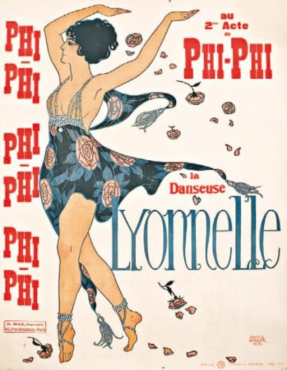 LYONNELLE (danseuse) Afiche (imp coul), 1917, 129,9 × 100 cm Graphisme  George Barbier (1882–1932) Imp Atelier MN 2ème acte de Phi Phi.jpg
