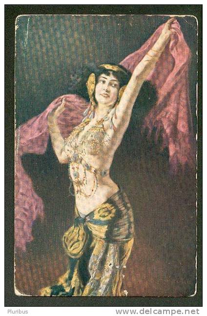 SALOME , SIGNED CHMUTZLER, EROTIC SEMI NUDE WOMAN DANCE, OLD POSTCARD, RUSSIA.jpg