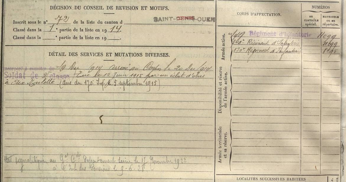 Soldat né en 1895     170ème RI    Mort à 20 ans  en 1915 à AIX-NOULETTE.JPG