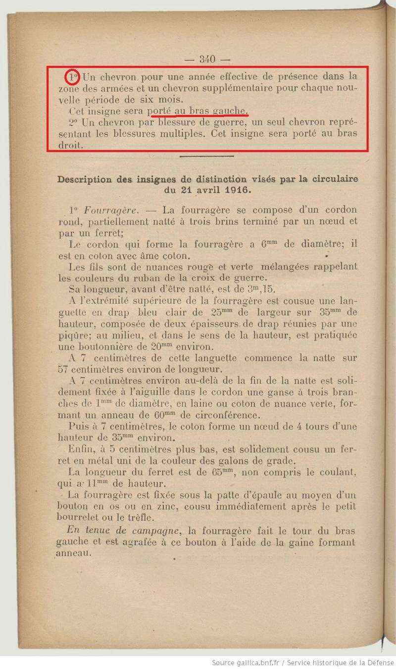 1916 Chevrons et Fourragère 2.jpg