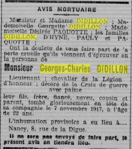DIDILLON_GeorgesCharles_avis_deces_LEstRepublicain_2dec1917.JPG
