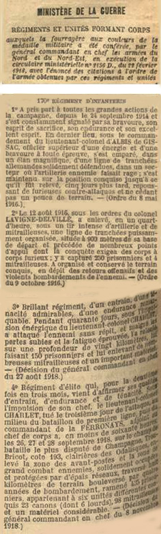 170e Régiment d'infanterie - Fourragère - .JPG