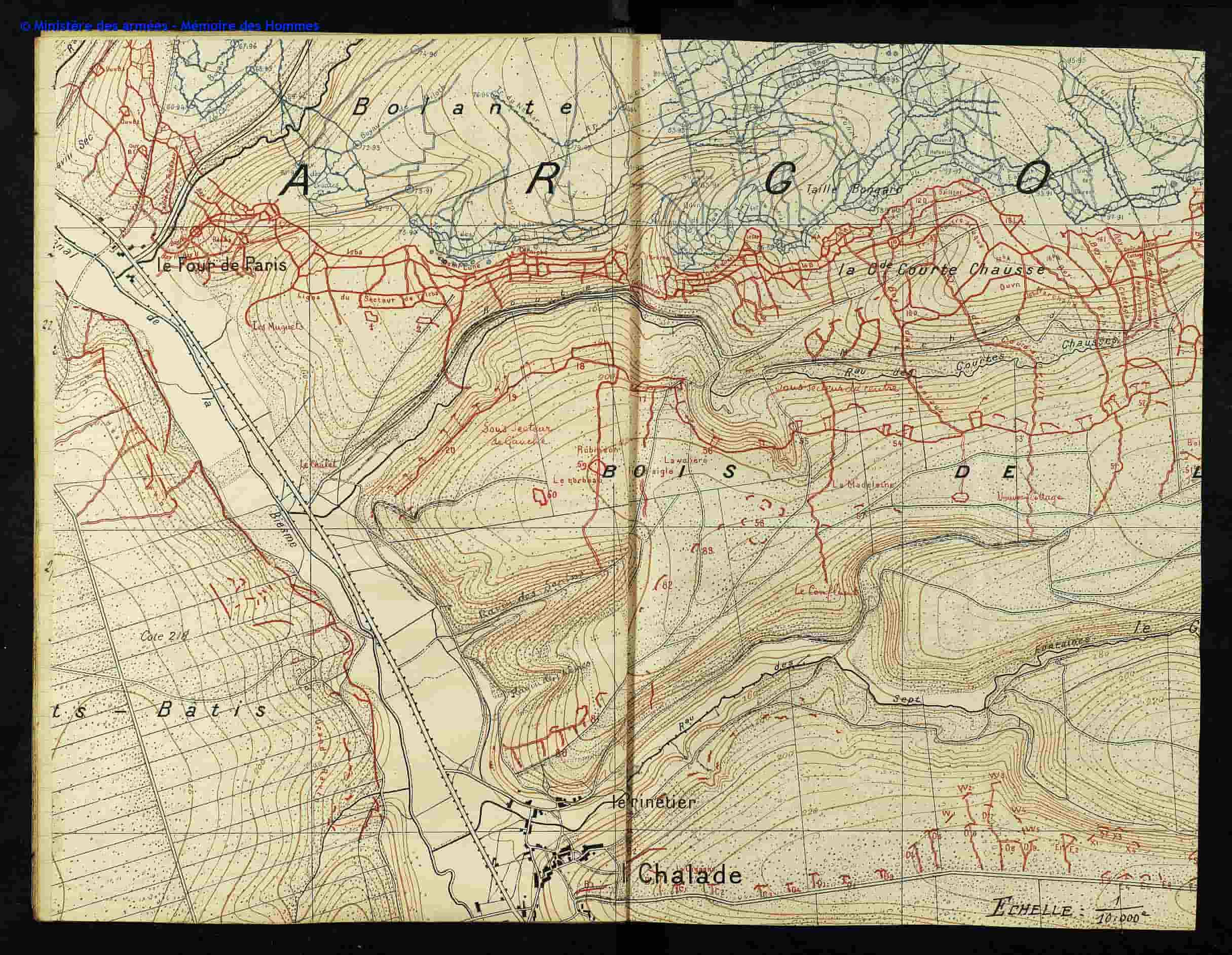 Carte du Secteur du Front Vienne Le chateau La Harazée La Chalade Le Four 1-min.JPG