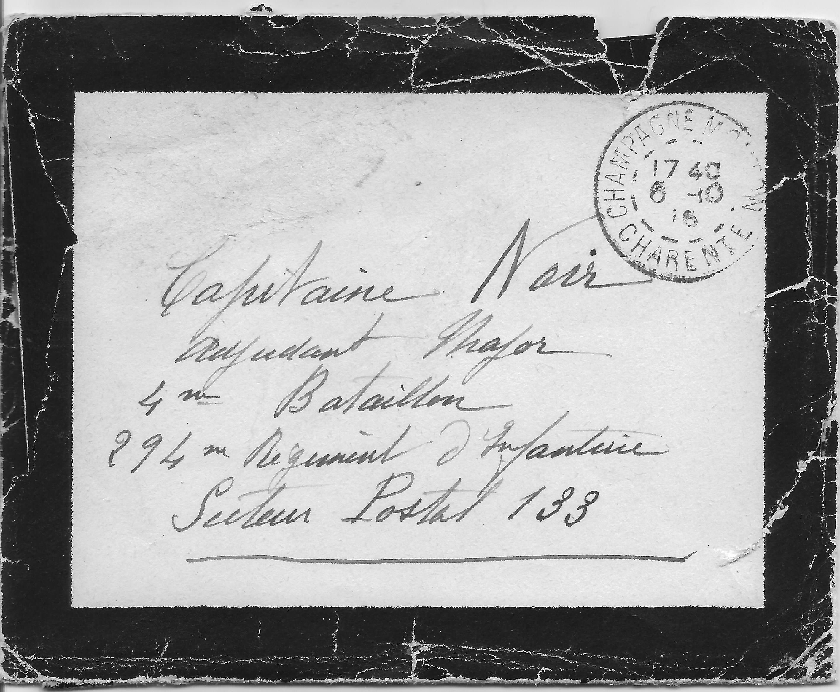 5 Enveloppe datée du 6 octobre 1916 de la lettre de Suzanne, sa belle soeur, à Octave 06 octobre 1916.jpg