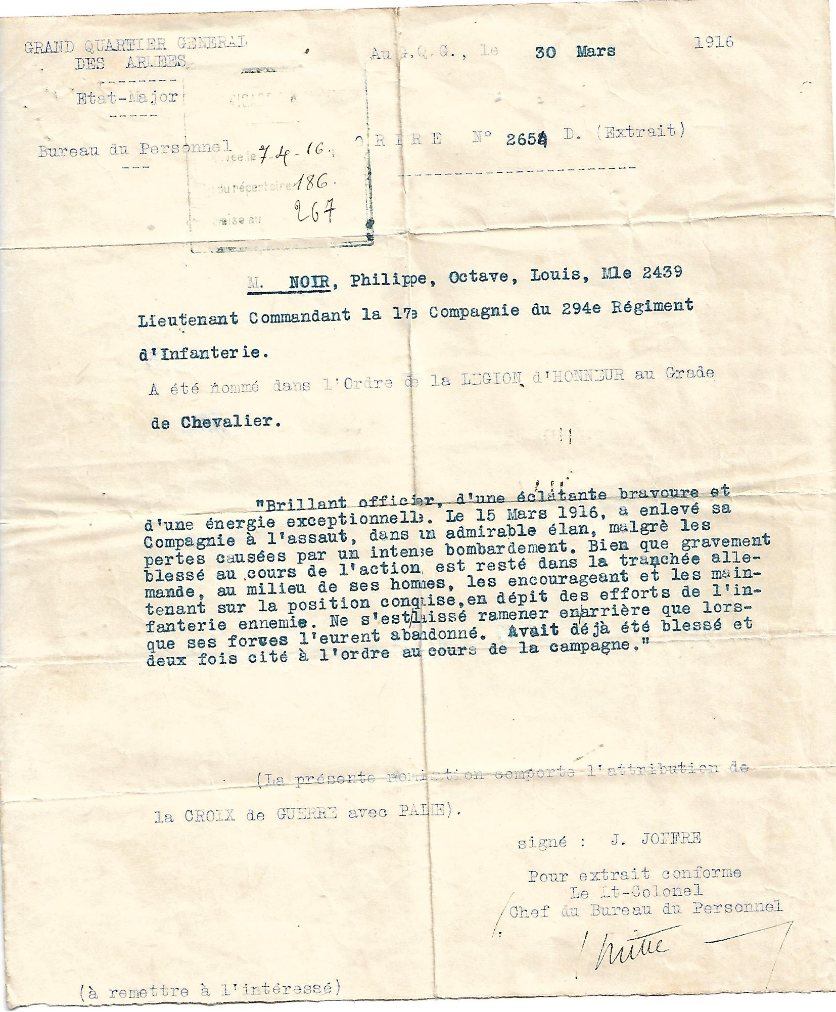 4 Octave Noir de Chazournes Légion d'Honneur 30 mars 1916.jpg
