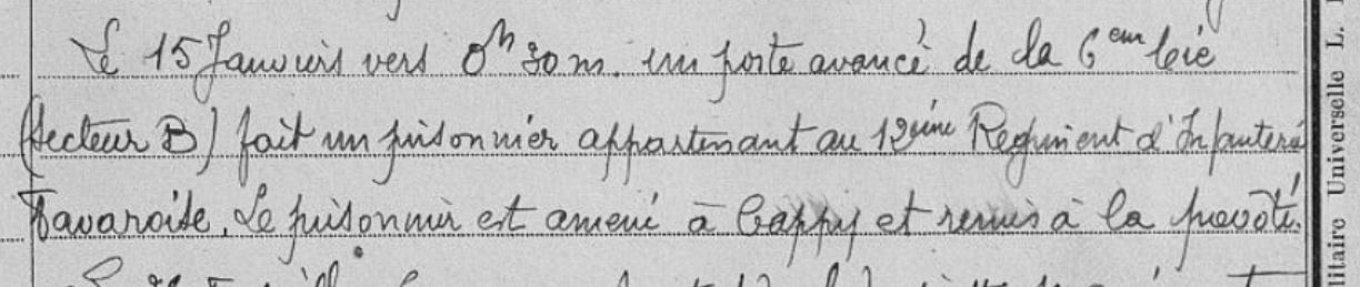 18 janvier 1915 page 7 JMO 3 R.M 1er étranger Prisonnier.JPG
