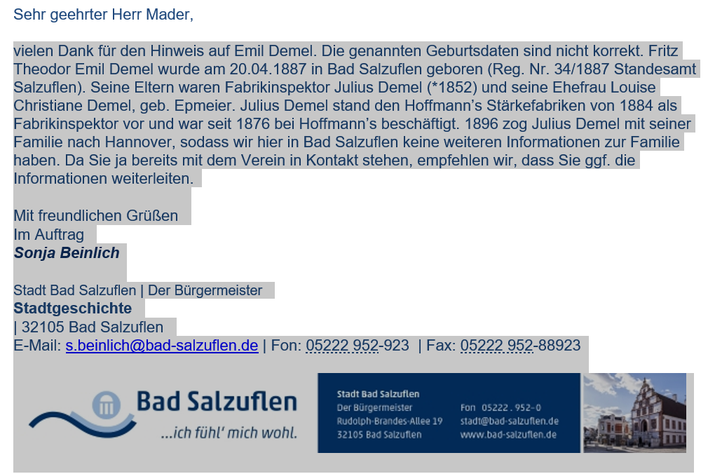 eMail de Bad Salzuflen