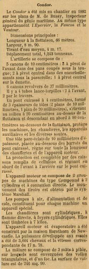 Condor - Croiseur-torpilleur - Caractéristiques - .JPG