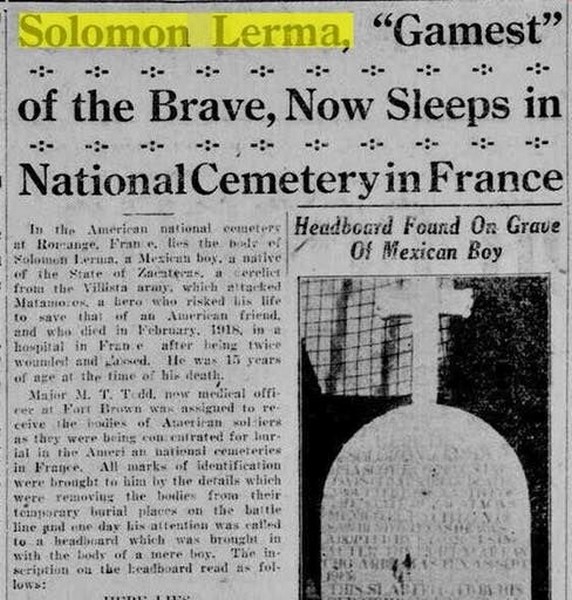 LERMAN Salman Mascot Co E 26th Inf 1st Div DCD 01-02-18 blessure & pneumonie cim 1-A GONDRECOURT croix 41 à MA F-01-34 (5a) - Copie.jpg