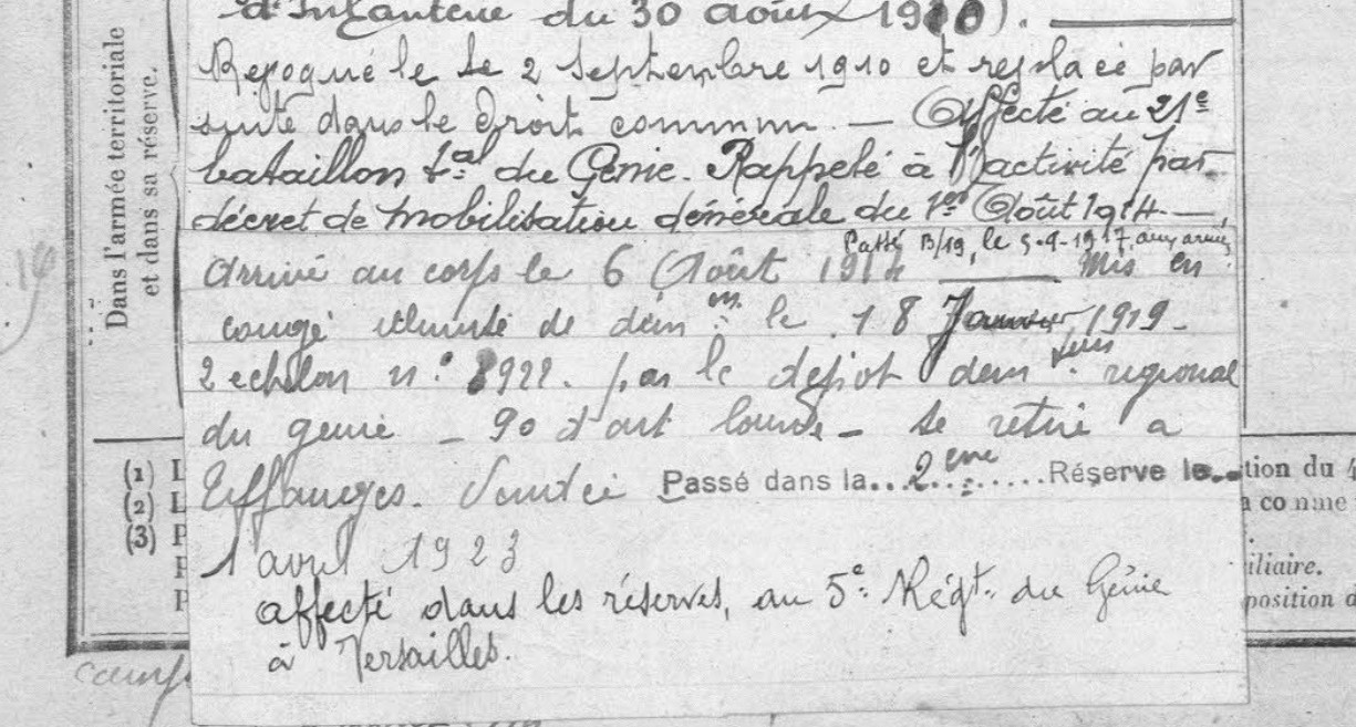 Parcours durant la guerre fiche matricule d'Eugène Achel.jpg