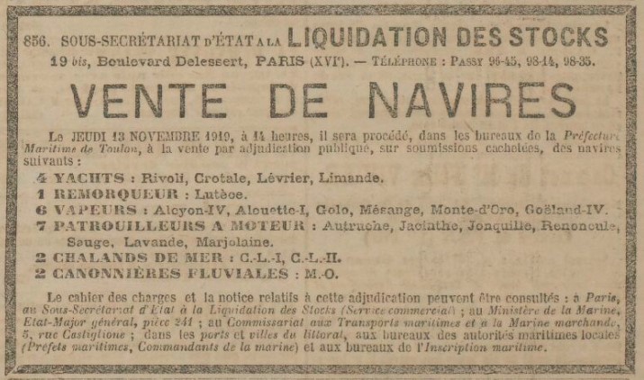 LAVANDE - Vente - 1919