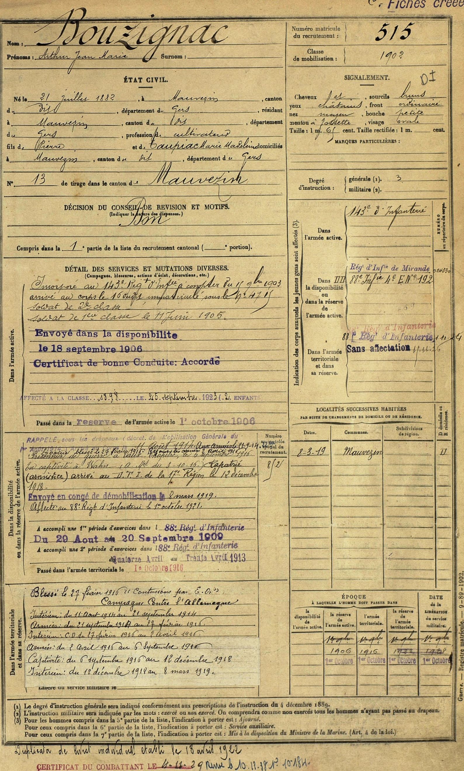 Fiche Matricule Arthur Bouzignac FRAD032_1R_562_0515_0001.jpg