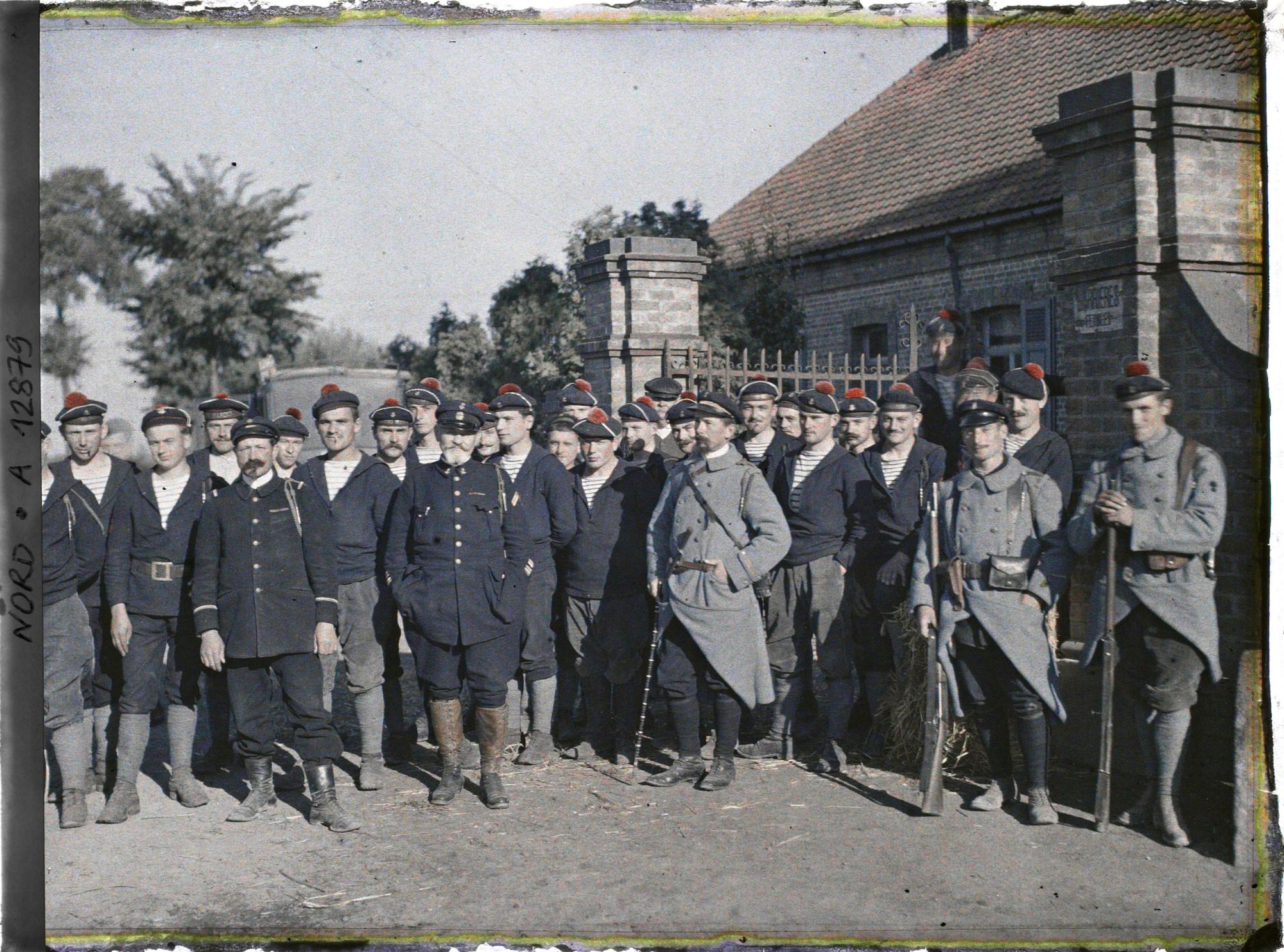 Groupe de fusiliers marins, avec le CF de Maupeou, Dunkerque, 03/09/1917.