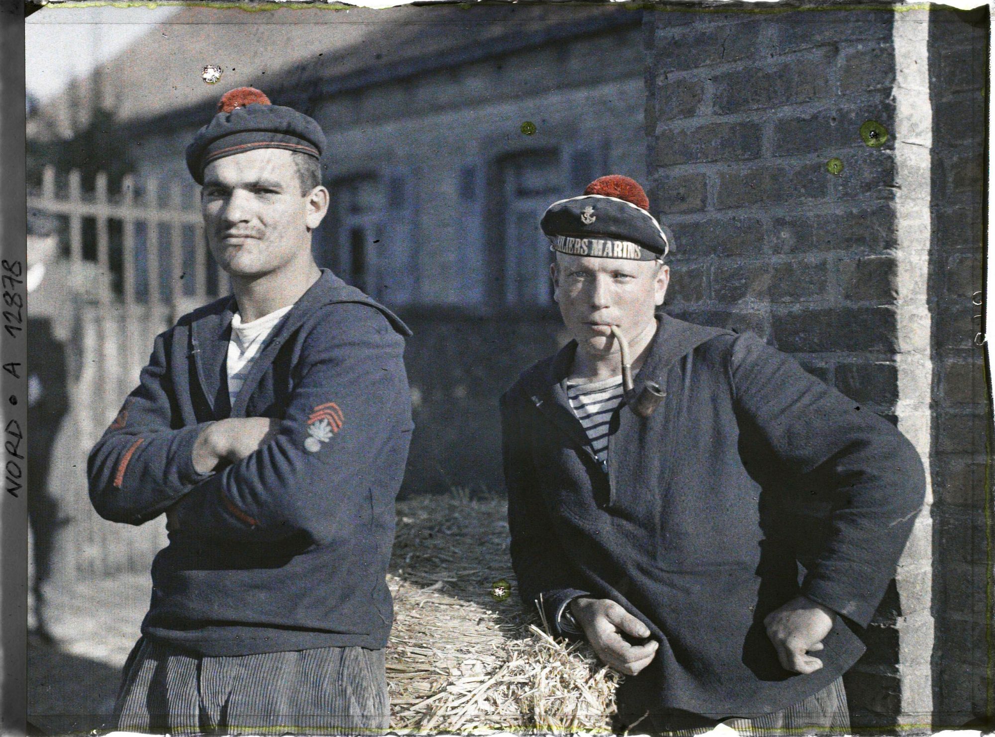 Cliché de la série originale, deux fusiliers marins, Dunkerque, 03/09/1917.