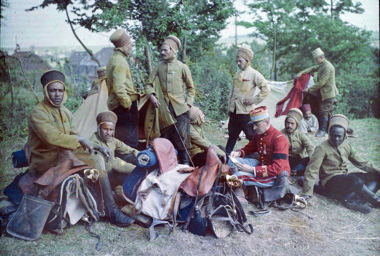 Original français Tournassoud, bivouac du 4ème RSA, Pas-de-Calais, 1915.