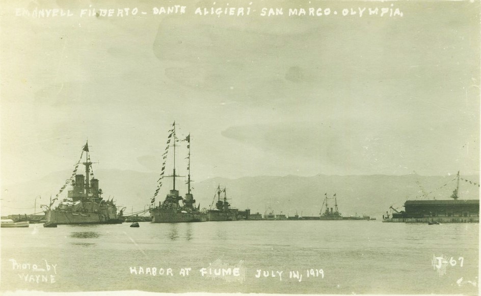 1919 7 EMANUELE FILIBERTO; DANTE ALIGHIERI; SAN MARCO; OLYMPIA à Fiume rijeka_emanuele_iliberto_dante_alighieri_san_marco_olympia_big.jpg