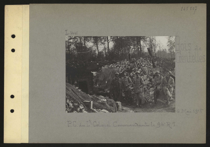 PC francais, Bois de Gentelles, 6 mai 1918.