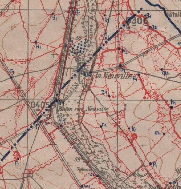 ww1  La Neuville godat.  1918 map german.jpg