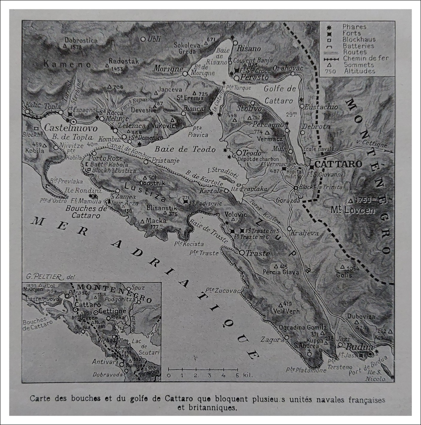 Carte du golfe de Cattaro