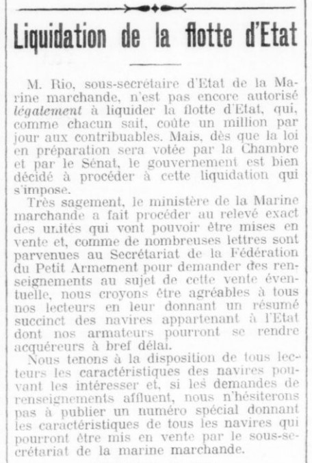 Liquidation Flotte d'Etat La Nouvelle Presse 1921-05-14 A.jpg