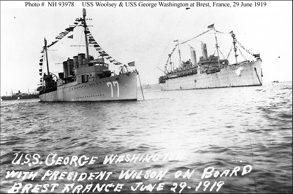 1919 6 29 DD77 WOOLSEY et GEORGE WASHINGTON à brest.PNG