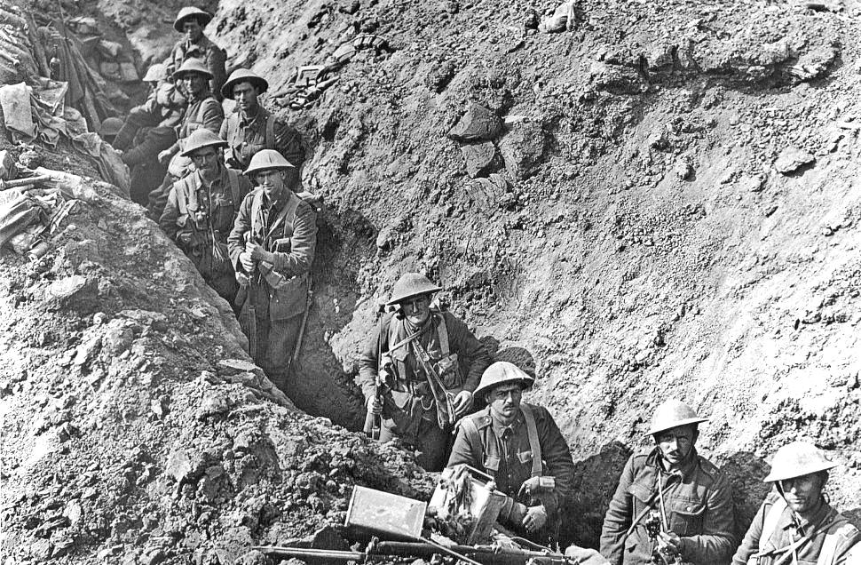 Soldats néo-zélandais, 15 septembre 1916.<br />Photographe lieutenant Brooks, référence IWM Q 1309.