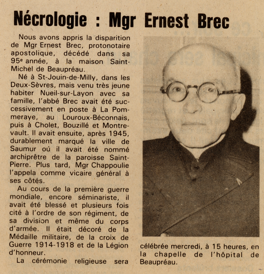 Article de presse locale en novembre 1984