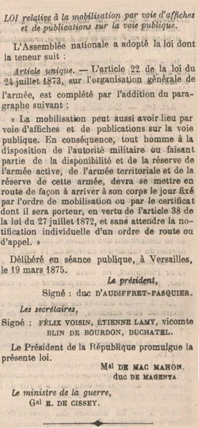 J.O. 26 mars 1875, p. 2.289. -  .JPG