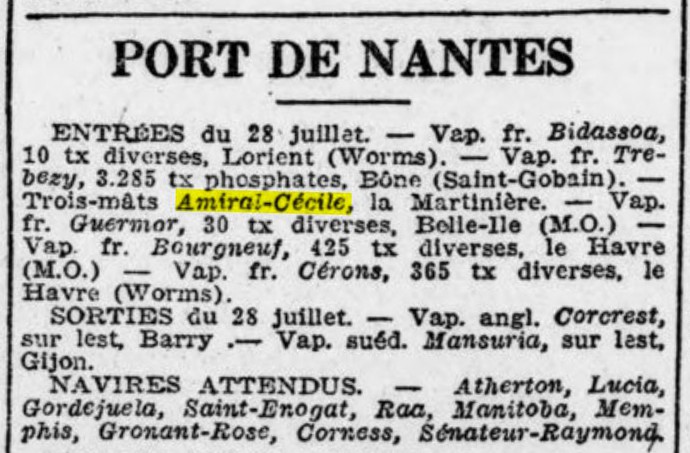 AMIRAL CECILLE Le Phare de la Loire 1925-07-29.jpg