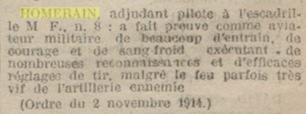 Homerain JO 9 décembre 1914 p.9079 Citation ordre Armee.png