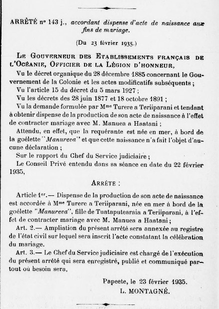 Naissance à bord du MANUREVA