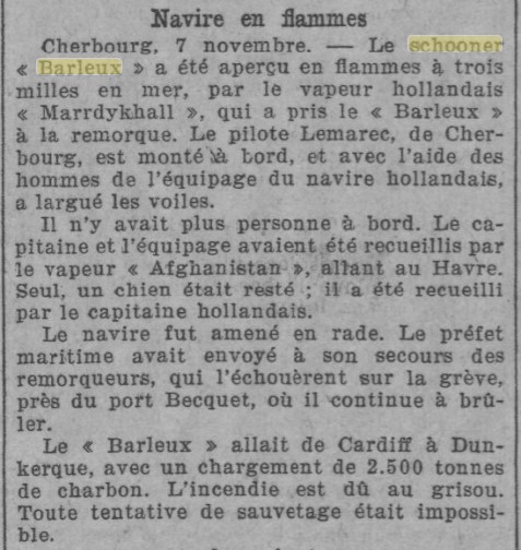 Incendie du BARLEUX