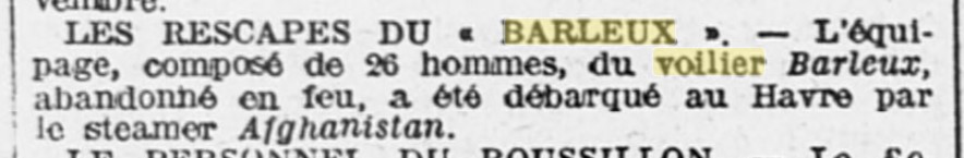 Incendie du BARLEUX