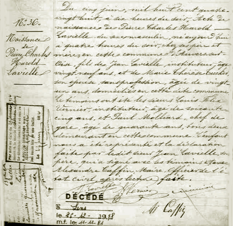 LAVIELLE (P.-C.-H.) - Naissance - .JPG