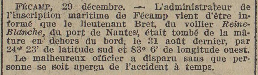Lieutenant Bret - REINE BLANCHE