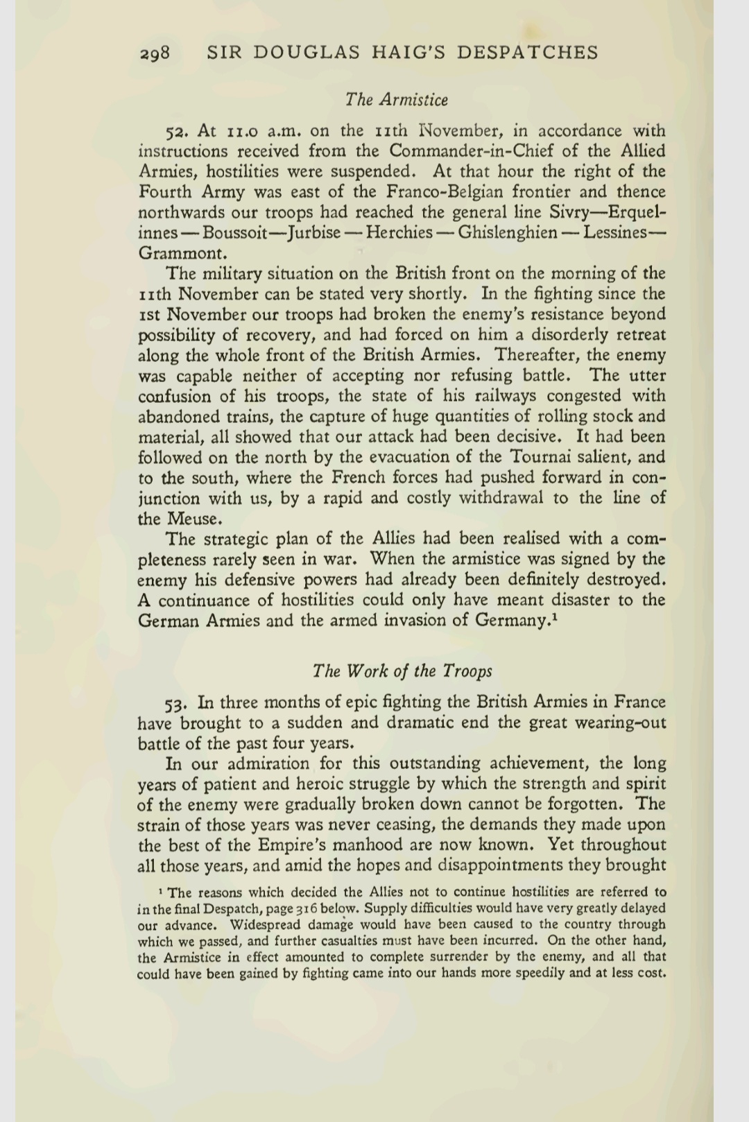 Dépêches de Sir Douglas Haig, éditions Dent & Sons, Londres 1919.