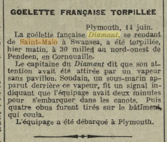 DIAMANT La Dépêche de Brest 1915-06-15.jpg