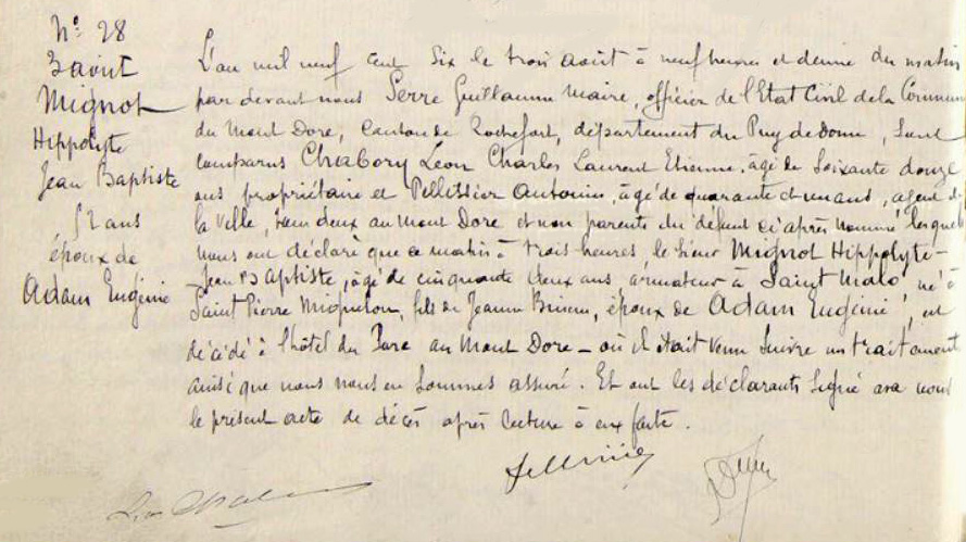 MIGNOT (H.-J.-B.) - Décès - .JPG