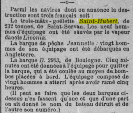 SAINT HUBERT La Dépêche Coloniale 1916-04-11.jpg