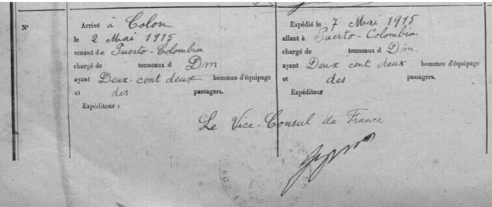 La Champagne Itinerary 2 May 1915 - Colon Arrival.JPG