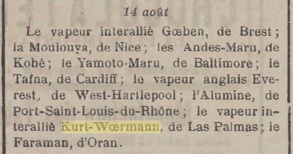 Arrivée à Marseille - Août 1919