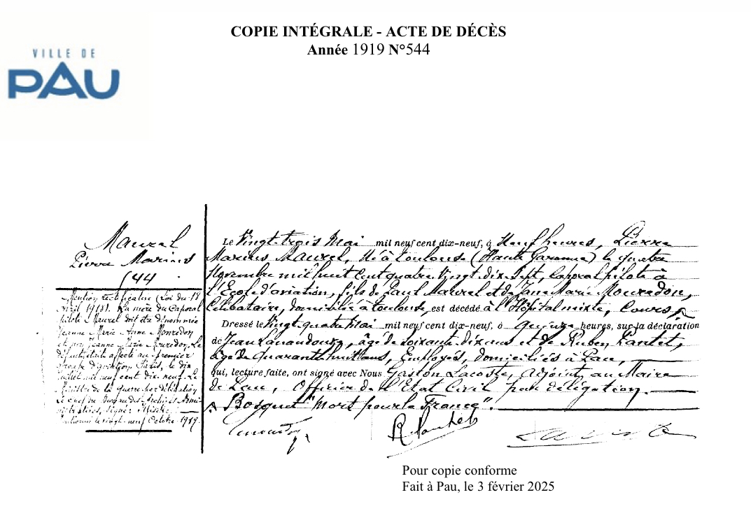 Acte de décès.