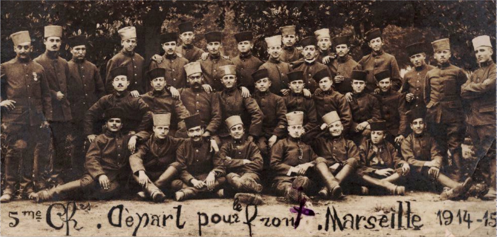 5me Ch. Départ pour le front. Marseille 1914-15