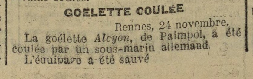 ALCYON La Dépêche de Brest 1916-11-25.jpg