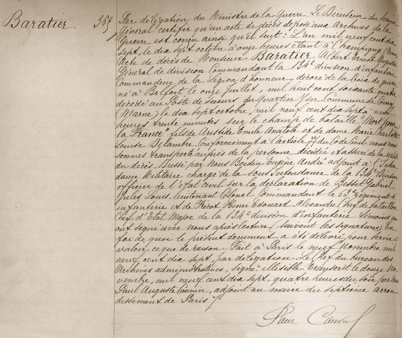 BARATIER (A.-E.-A.) - Acte de décès - .JPG