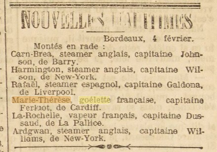 MARIE THERESE La Liberté du Sud Ouest 1915-02-05.jpg