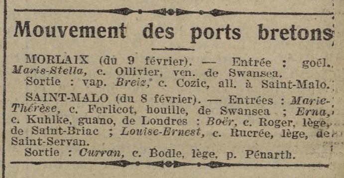 MARIE THERESE La Dépêche de Brest 1914-02-10.jpg