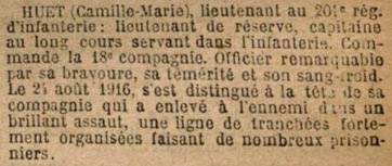 HUET Camille Marie - Citation - J.O. 12-XII-1916 - .jpg
