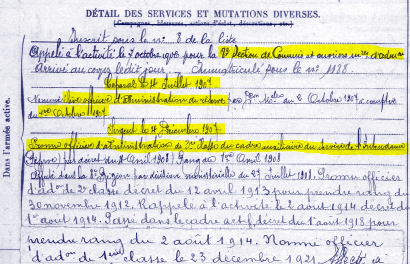 1907 Élève officier de réserve Intendance.jpg