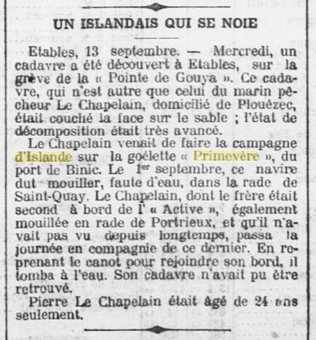 Pierre Le Chapelain - PRIMEVERE - Plouézec